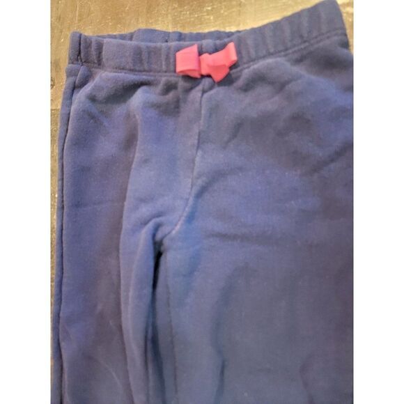 Gymboree Navy sweatpants youth 4 pink heart bow pants - Picture 2 of 5